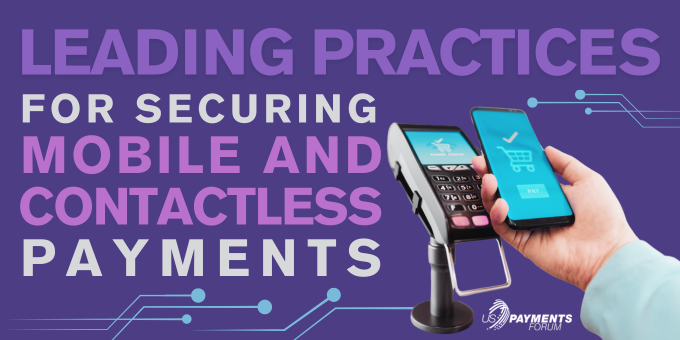 Cover image of the white paper titled ‘Leading Practices for Securing Mobile and Contactless Payments’